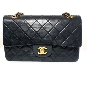CHANEL Gold-Tone Metal Small Black Bag